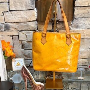 Louis Vuitton Yellow Vernis Shoulder Bag